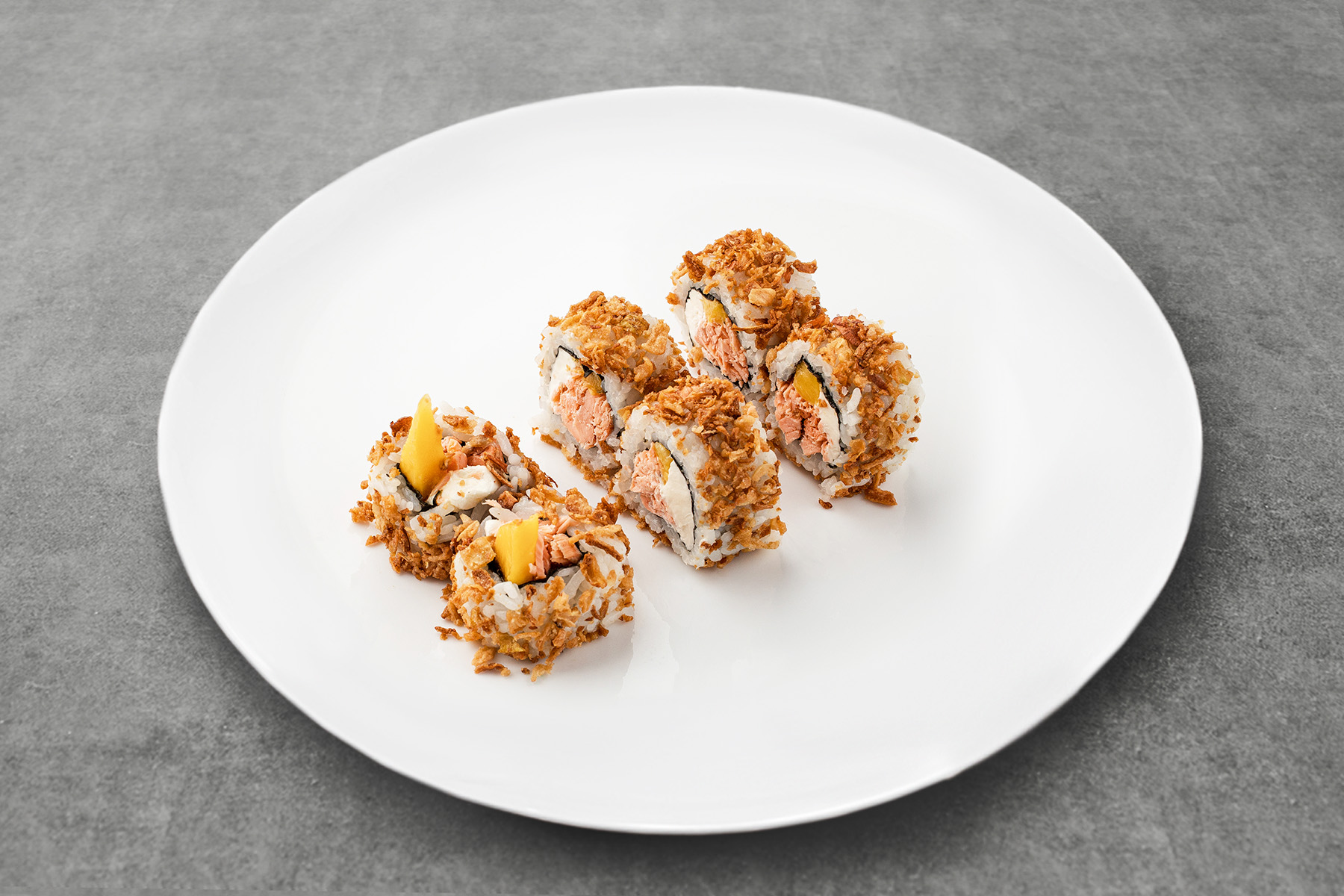 California roll with grilled salmon photo