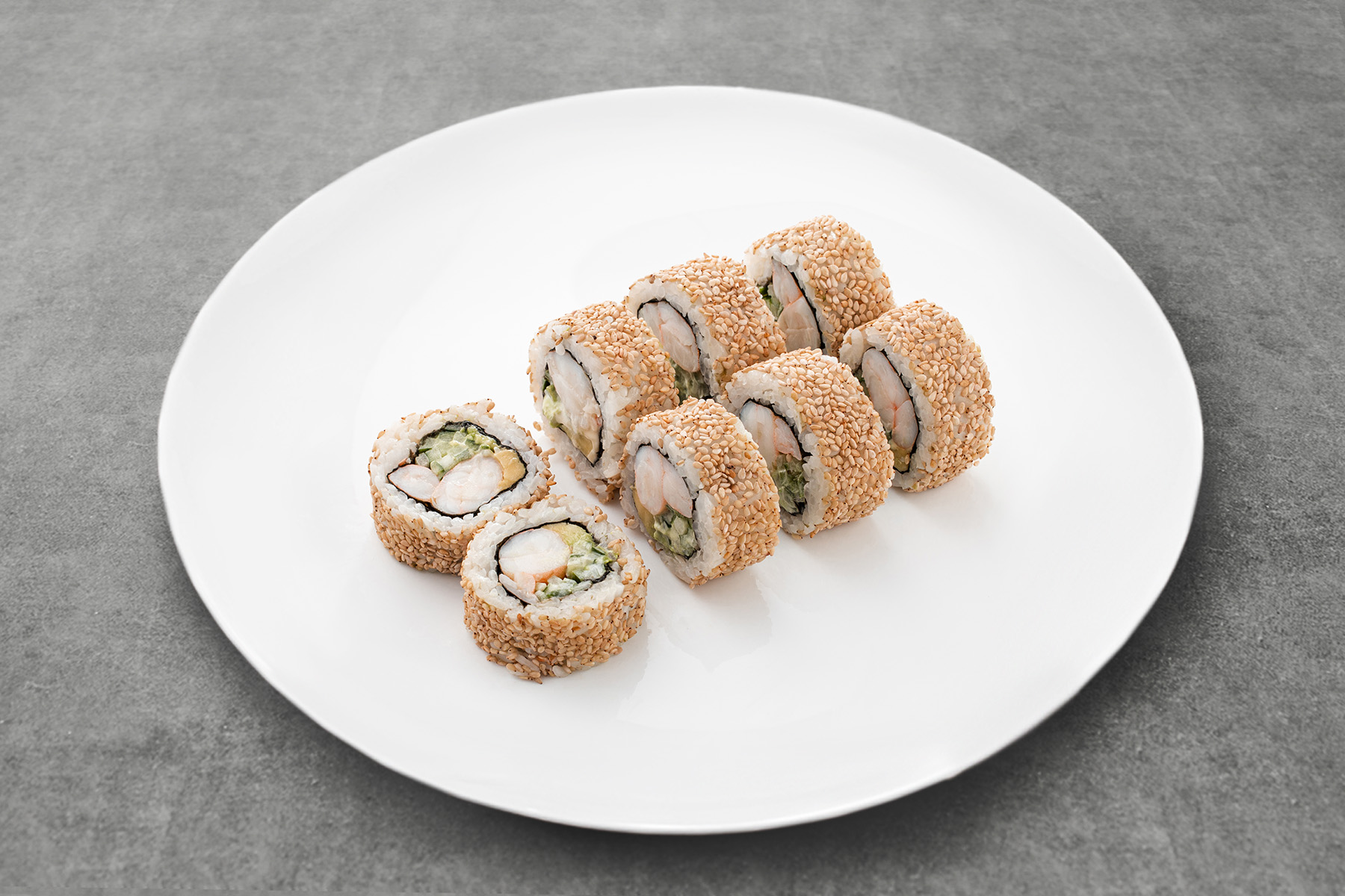 California roll with tiger shrimp photo