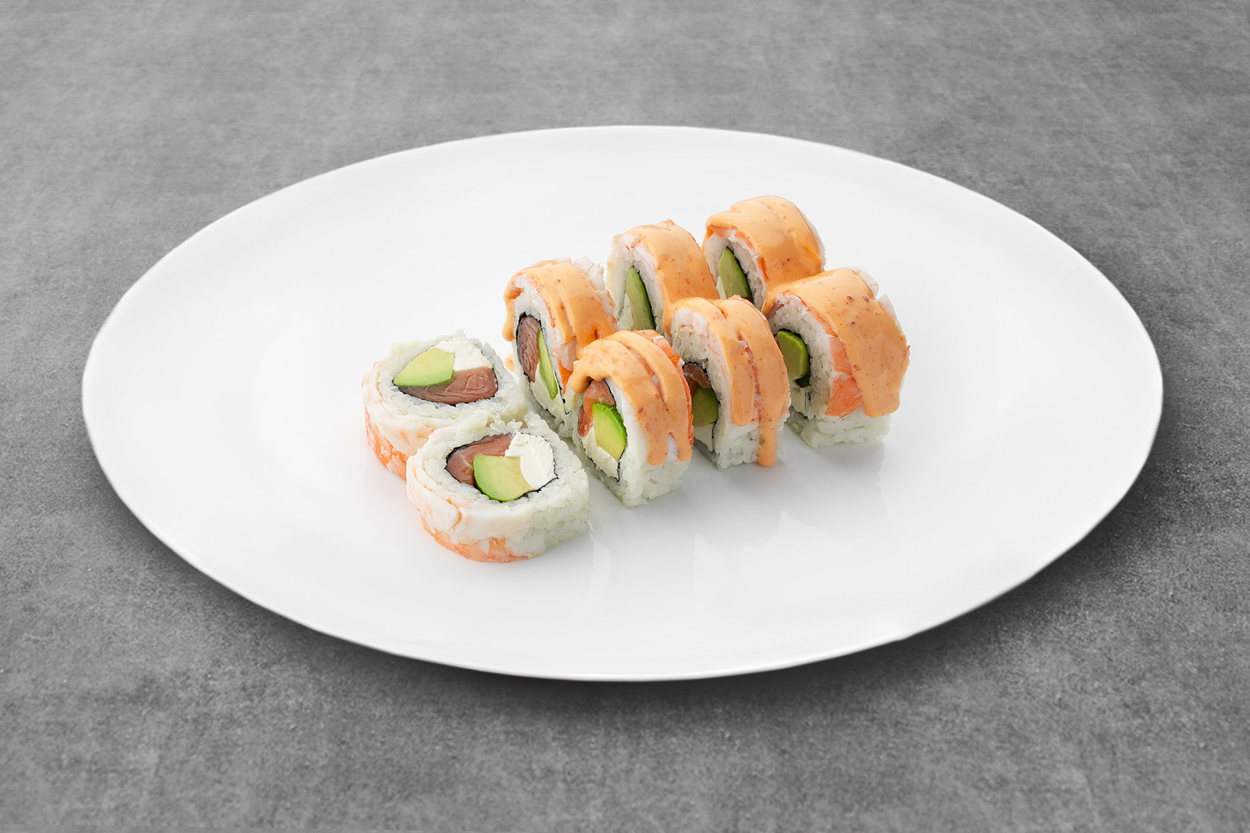 Roll with tiger shrimp photo