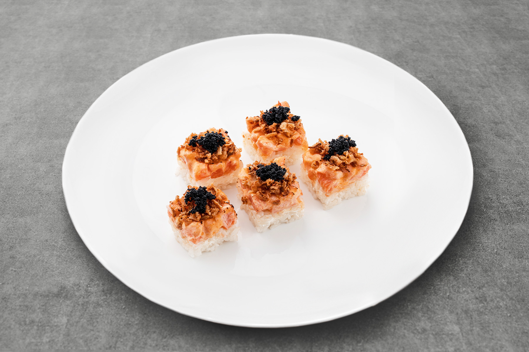 Sushi cake with salmon photo
