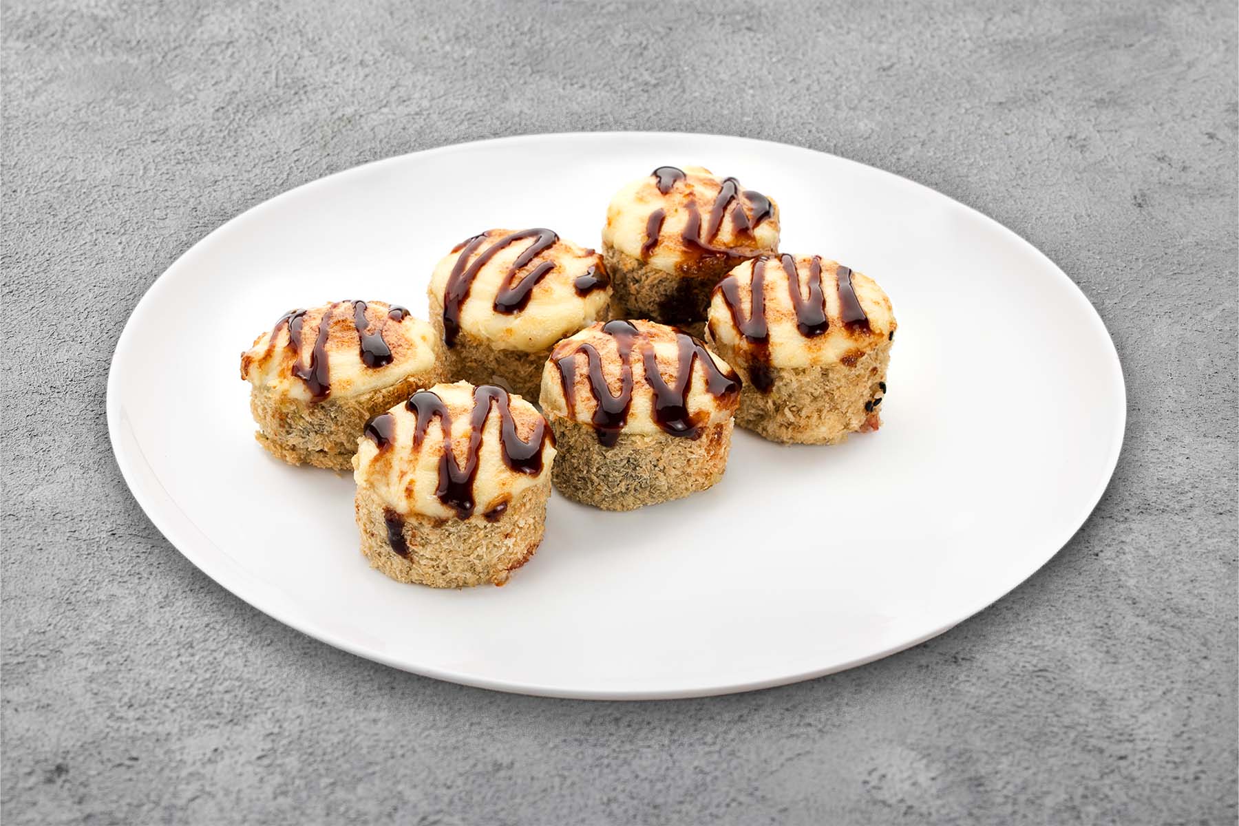 Baked roll with avocado and tuna photo